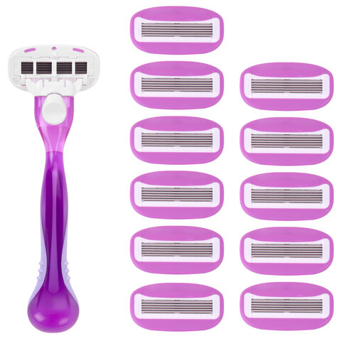 Бритвенный станок многоразовый женский, 5 лезвий, 12 кассет, X-ONE, 700021