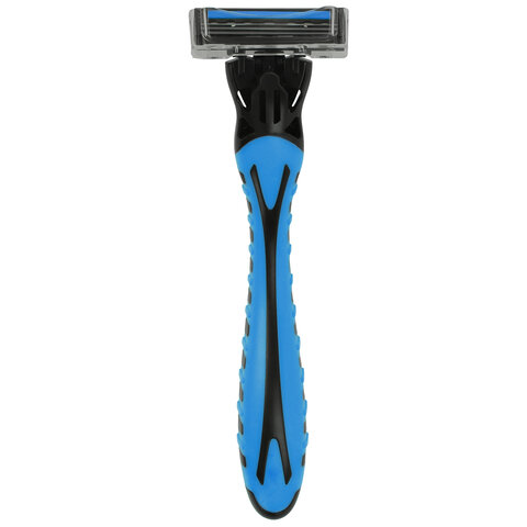 Бритвенный станок многоразовый мужской, 3 лезвия, 31 кассета, синий, X-ONE, 700024