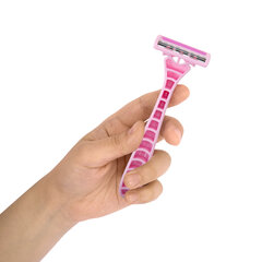 Бритвенные станки одноразовые, 3 лезвия, увлажняющая полоска, плавающая головка, 10 шт., розовый, X-ONE (ИКС-УАН), 700035