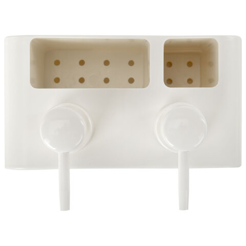 Дозатор DOUBLE двойной для мыла и моющего средства 2х350мл, БЕЛЫЙ, 10х18х17см, LAIMA HOME, 700044