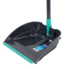 Совок для мусора КОМПЛЕКТ щетка + 2 рукоятки 80 см и 83 см с резьбой, пластиковые, &laquo;ЛЕНИВКА&raquo;, бирюзово-серый, LAIMA, 700055