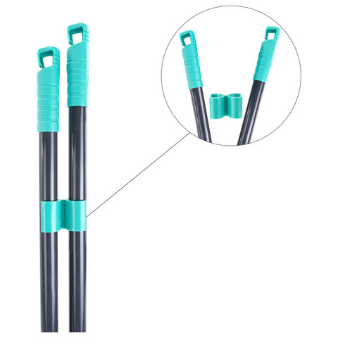 Совок для мусора КОМПЛЕКТ щетка + совок + 2 рукоятки 80 см и 83 см с резьбой, ЛЕНИВКА, LAIMA, 700055