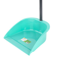 Совок для мусора КОМПЛЕКТ щетка + 2 рукоятки 80 см и 87 см с резьбой, пластиковые, &laquo;ЛЕНИВКА&raquo;, бирюзовый, ЛЮБАША, 700056