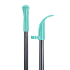 Совок для мусора КОМПЛЕКТ щетка + 2 рукоятки 80 см и 87 см с резьбой, пластиковые, &laquo;ЛЕНИВКА&raquo;, бирюзовый, ЛЮБАША, 700056