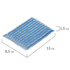 Губка-скрабер для ЭМАЛИ и ТЕФЛОНА, размер 13&times;8,5&times;1,5 см, КОМПЛЕКТ 2 штуки, посуда, уборка, LAIMA, 700057