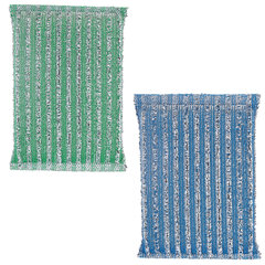 Губка-скрабер для ЭМАЛИ и ТЕФЛОНА, размер 13&times;8,5&times;1,5 см, КОМПЛЕКТ 2 штуки, посуда, уборка, LAIMA, 700057