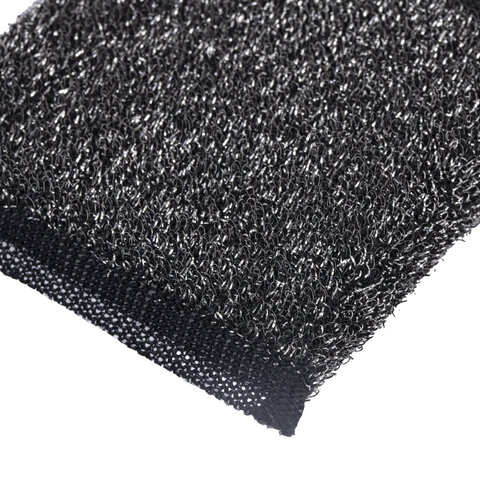 Губка-скрабер 11х10х1,5 см, поролон + металлическая оплетка КОМПЛЕКТ 2 штуки, посуда, уборка, LAIMA, 700058