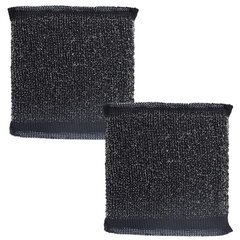 Губка-скрабер 11&times;10&times;1,5 см, поролон + металлическая оплетка КОМПЛЕКТ 2 штуки, посуда, уборка, LAIMA, 700058