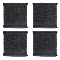 Губка-скрабер 11&times;10&times;1,5 см, поролон + металлическая оплетка, КОМПЛЕКТ 4 штуки, посуда, уборка, LAIMA, 700059