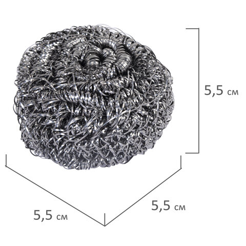 Губки (мочалки) металлические спиральные 3х15 г, КОМПЛЕКТ 3 шт., для посуды, гриля, плиты, LAIMA (ЛАЙМА), 700060