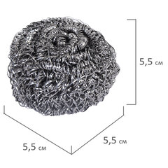 Губка (мочалка) металлическая спиральная 15 г, для посуды, гриля, плиты, LAIMA (ЛАЙМА), 700061