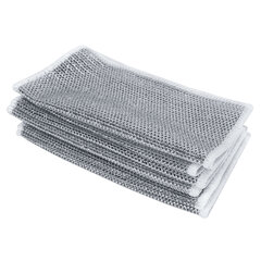 Тряпки-салфетки металлические, сетка-скрабер, 20&times;20 см, КОМПЛЕКТ 10 штук, для мытья посуды и уборки, не оставляет царапин, LAIMA, 700065