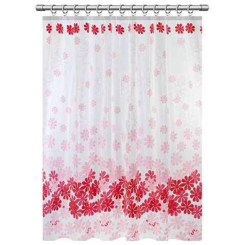Шторка для ванной PEVA, 180х180 см, кольца в комплекте, дизайн ассорти, ЦВЕТЫ, WBZ (ВБЗ), 700071
