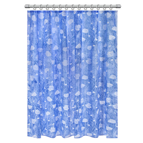 Шторка для ванной ПОЛИЭСТЕР, 180х180 см, кольца в комплекте, МОРЕ, PRIMILA (ПРИМИЛА), 700077