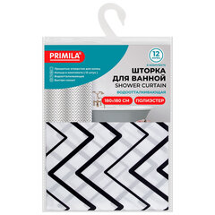 Шторка для ванной ПОЛИЭСТЕР, 180&times;180 см, кольца в комплекте, УЗОРЫ, PRIMILA (ПРИМИЛА), 700078