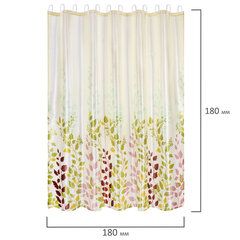 Шторка для ванной ПОЛИЭСТЕР, 180&times;180 см, кольца в комплекте, ФЛОРА, PRIMILA (ПРИМИЛА), 700080