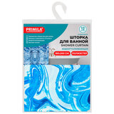 Шторка для ванной ПОЛИЭСТЕР, 180х200 см, кольца в комплекте, ГОЛУБЫЕ ВОЛНЫ, PRIMILA (ПРИМИЛА), 700083