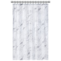 Шторка для ванной ПОЛИЭСТЕР, 180&times;200 см, кольца в комплекте, БЕЛЫЙ МРАМОР, PRIMILA (ПРИМИЛА), 700084