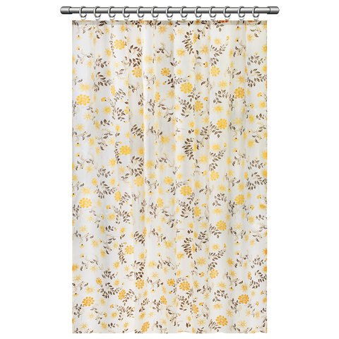 Шторка для ванной ПОЛИЭСТЕР, 180х200 см, кольца в комплекте, РАСТЕНИЯ, PRIMILA (ПРИМИЛА), 700085