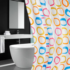 Шторка для ванной ПОЛИЭСТЕР, 180&times;200 см, кольца в комплекте, КРУГИ, PRIMILA (ПРИМИЛА), 700086