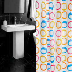 Шторка для ванной ПОЛИЭСТЕР, 180&times;200 см, кольца в комплекте, КРУГИ, PRIMILA (ПРИМИЛА), 700086