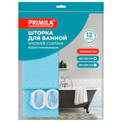 Шторка для ванной ПОЛИЭСТЕР, 180&times;180 см, кольца в комплекте, ГОЛУБОЙ БРИЛЛИАНТ, PRIMILA (ПРИМИЛА), 700090