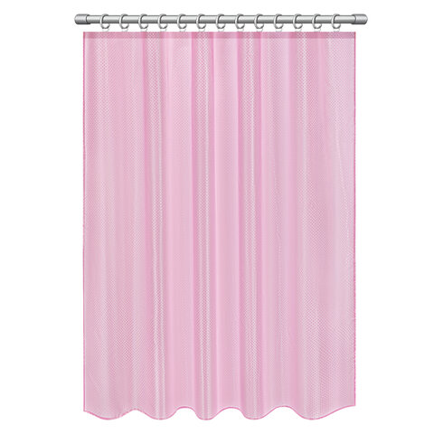 Шторка для ванной ПОЛИЭСТЕР, 180х180 см, кольца в комплекте, РОЗОВЫЙ БРИЛЛИАНТ, PRIMILA (ПРИМИЛА), 700092