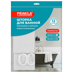 Шторка для ванной ПОЛИЭСТЕР, 180&times;200 см, кольца в комплекте, БЕЛЫЙ БРИЛЛИАНТ, PRIMILA (ПРИМИЛА), 700093