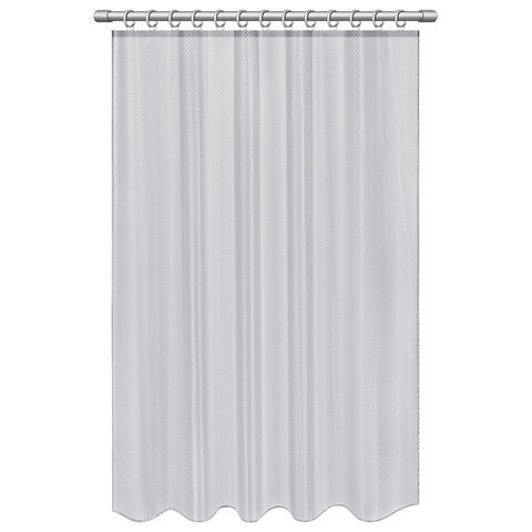 Шторка для ванной ПОЛИЭСТЕР, 180х200 см, кольца в комплекте, СЕРЫЙ БРИЛЛИАНТ, PRIMILA (ПРИМИЛА), 700094