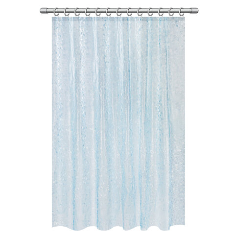 Шторка для ванной EVA, 180х200 см, кольца в комплекте, СИНЯЯ ЛЕДЯНАЯ СВЕЖЕСТЬ, PRIMILA (ПРИМИЛА), 700100