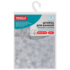 Шторка для ванной EVA, 180&times;200 см, кольца в комплекте, СЕРАЯ ЛЕДЯНАЯ СВЕЖЕСТЬ, PRIMILA (ПРИМИЛА), 700101