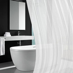 Шторка для ванной EVA, 180&times;180 см, кольца в комплекте, БЕЛАЯ ГОЛОГРАФИЯ, PRIMILA (ПРИМИЛА), 700102