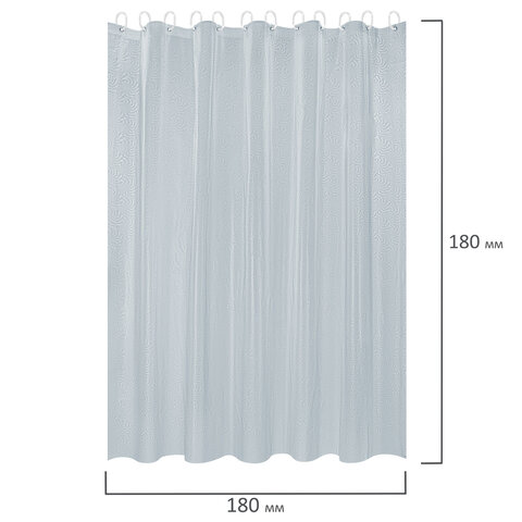 Шторка для ванной EVA, 180х180 см, кольца в комплекте, СЕРАЯ ГОЛОГРАФИЯ, PRIMILA (ПРИМИЛА), 700104