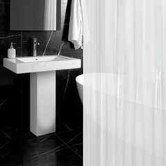 Шторка для ванной EVA, 180&times;200 см, кольца в комплекте, БЕЛЫЕ ЛИНИИ, PRIMILA (ПРИМИЛА), 700105