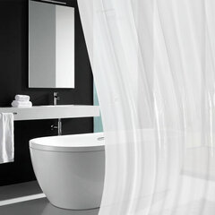 Шторка для ванной EVA, 180&times;200 см, кольца в комплекте, БЕЛЫЕ ЛИНИИ, PRIMILA (ПРИМИЛА), 700105