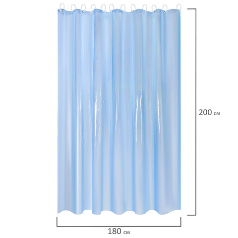 Шторка для ванной EVA, 180х200 см, кольца в комплекте, СИНИЕ ЛИНИИ, PRIMILA (ПРИМИЛА), 700106