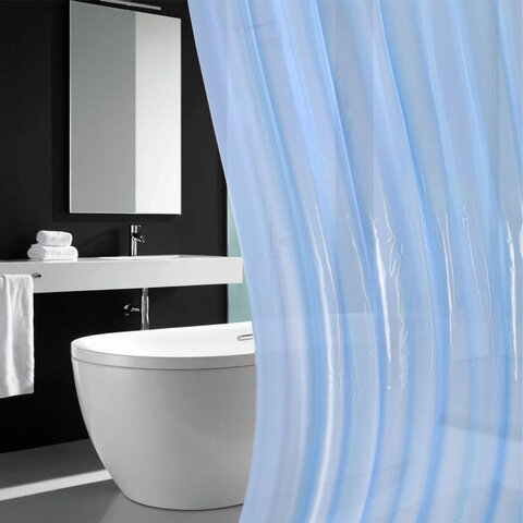 Шторка для ванной EVA, 180х200 см, кольца в комплекте, СИНИЕ ЛИНИИ, PRIMILA (ПРИМИЛА), 700106
