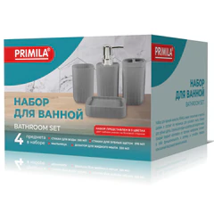 Набор аксессуаров для ванной комнаты, 4 предмета, белый, пластик, PRIMILA (ПРИМИЛА), 700110