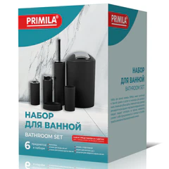 Набор аксессуаров для ванной комнаты, 6 предметов, белый/<wbr/>глянцевый хром, пластик, PRIMILA (ПРИМИЛА), 700122