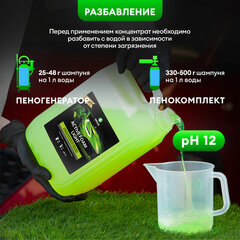 Автошампунь с активной пеной 5 кг, GRASS ACTIVE FOAM LIGHT, легкосмываемый, концентрат