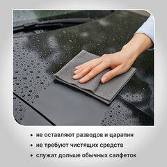 Салфетка КОРЕЙСКАЯ УМНАЯ для дома и авто УБОРКА БЕЗ РАЗВОДОВ, 30х40 см, НАБОР 5 штук, УНИВЕРСАЛЬНАЯ, LAIMA, 700223