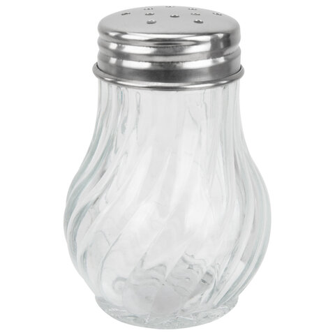 Солонка-перечница 50 мл, BASIC, баночка для специй, стекло/сталь, дисплей, WEGLA (ВЕГЛА), 700224