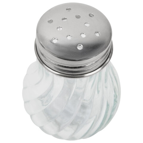 Солонка-перечница 50 мл, BASIC, баночка для специй, стекло/сталь, дисплей, WEGLA (ВЕГЛА), 700224