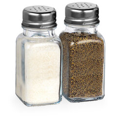 Солонка-перечница 80 мл, CLASSIC, баночка для специй, стекло/<wbr/>сталь, дисплей, WEGLA (ВЕГЛА), 700225