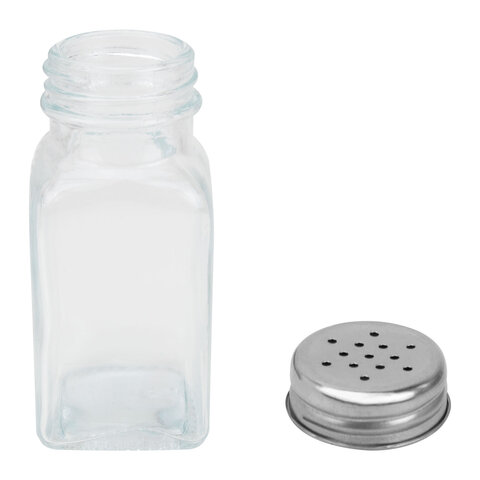 Солонка-перечница 80 мл, CLASSIC, баночка для специй, стекло/сталь, дисплей, WEGLA (ВЕГЛА), 700225