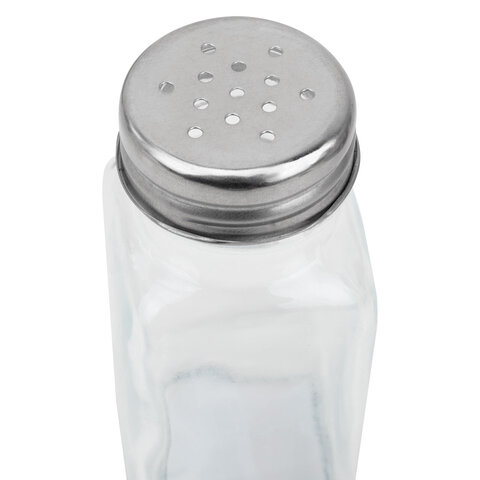 Солонка-перечница 80 мл, CLASSIC, баночка для специй, стекло/сталь, дисплей, WEGLA (ВЕГЛА), 700225