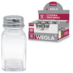 Солонка-перечница 80 мл, CLASSIC, баночка для специй, стекло/<wbr/>сталь, дисплей, WEGLA (ВЕГЛА), 700225