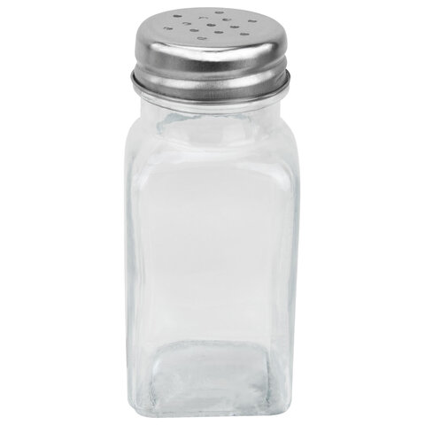 Солонка-перечница 80 мл, CLASSIC, баночка для специй, стекло/сталь, дисплей, WEGLA (ВЕГЛА), 700225