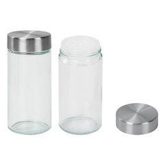 Набор для специй 2&times;100 мл, MAXI, солонка + перечница, стекло/<wbr/>сталь, круглые, WEGLA (ВЕГЛА), 700230