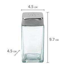 Набор для специй 2&times;120 мл, MAXI, солонка + перечница, стекло/<wbr/>сталь, квадратные, WEGLA (ВЕГЛА), 700231